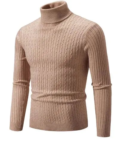 LORENZO CABLE KNIT TURTLENECK