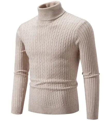 LORENZO CABLE KNIT TURTLENECK