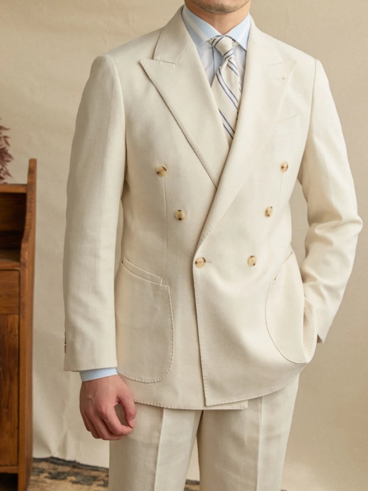 TRENTO LINEN DOUBLE-BREASTED SUIT