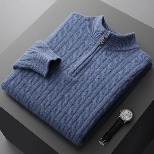 ALBA CASHMERE QUARTER-ZIP SWEATER