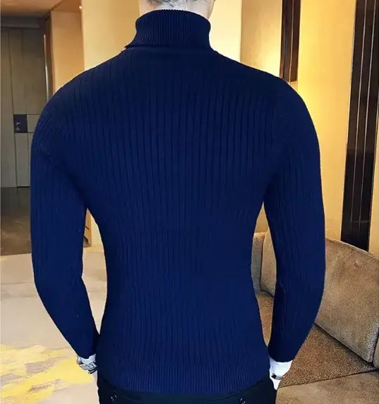 LORENZO CABLE KNIT TURTLENECK