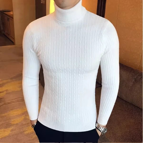 LORENZO CABLE KNIT TURTLENECK