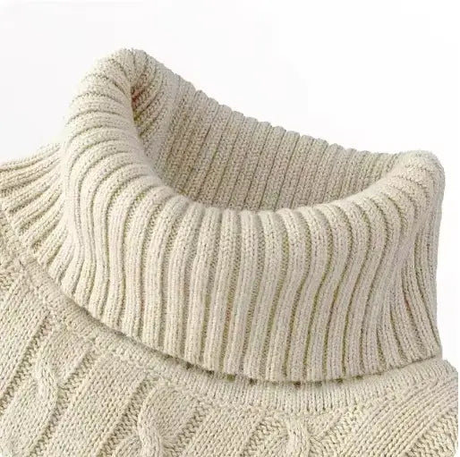 LORENZO CABLE KNIT TURTLENECK