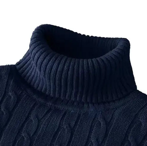 LORENZO CABLE KNIT TURTLENECK