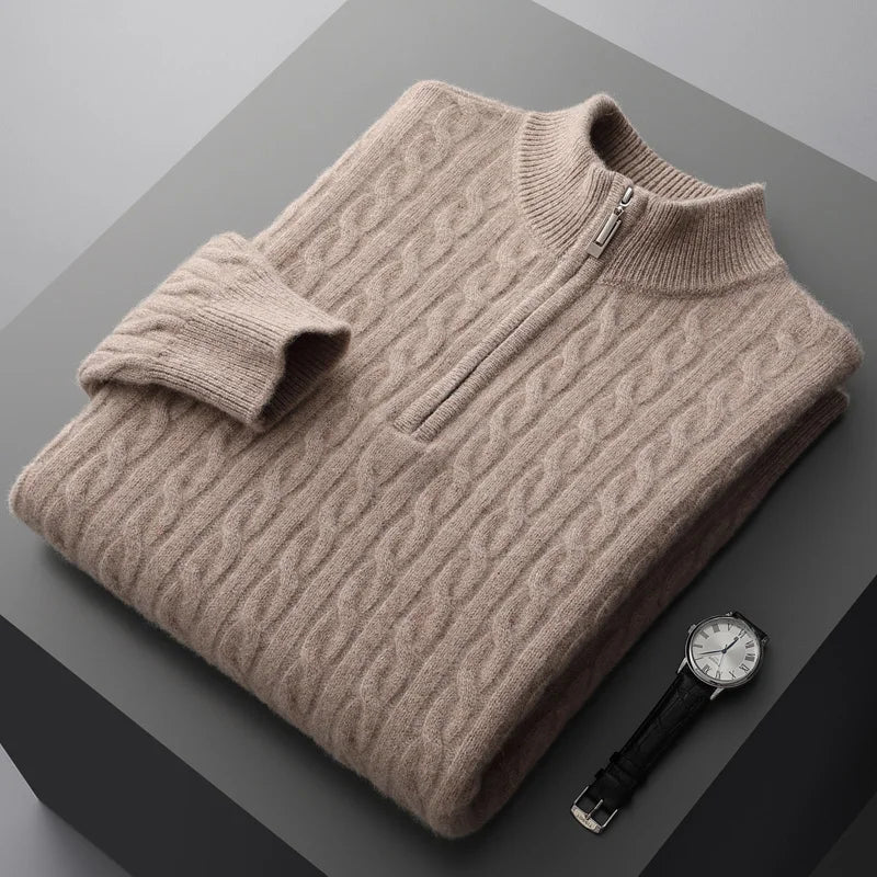 ALBA CASHMERE QUARTER-ZIP SWEATER