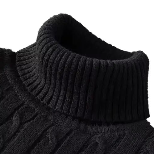 LORENZO CABLE KNIT TURTLENECK