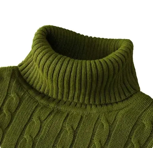 LORENZO CABLE KNIT TURTLENECK