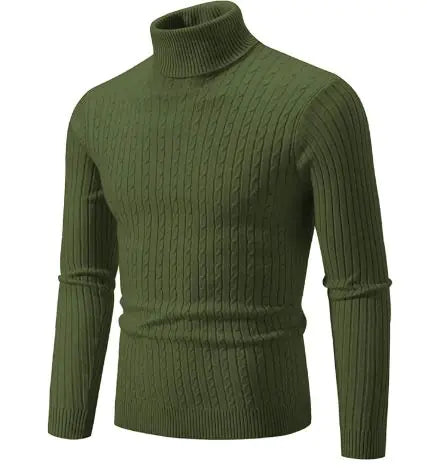 LORENZO CABLE KNIT TURTLENECK