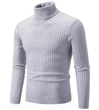 LORENZO CABLE KNIT TURTLENECK